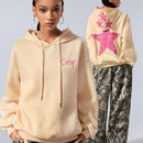 Coolane sudadera con capucha de manga larga para mujer con diseno bordado de estrella de patron de punto basico para otono/invierno
