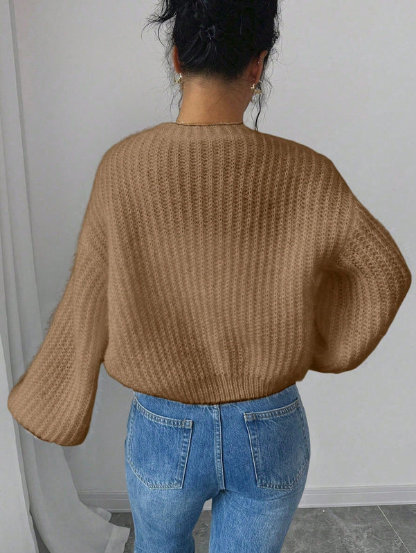 Essnce cardigan holgado y tejido suelto, manga larga informal para otono/invierno
