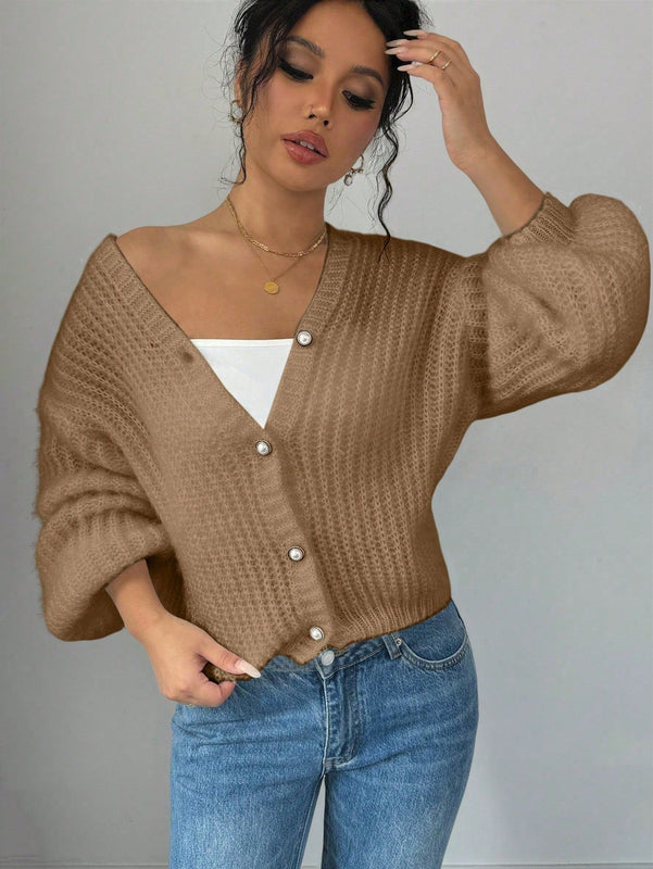 Essnce cardigan holgado y tejido suelto, manga larga informal para otono/invierno