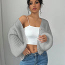 Essnce cardigan holgado y tejido suelto, manga larga informal para otono/invierno