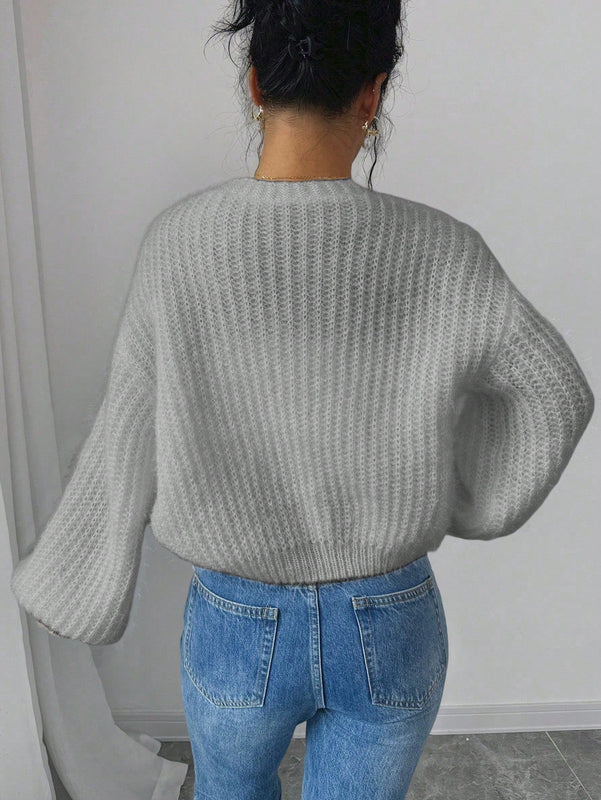 Essnce cardigan holgado y tejido suelto, manga larga informal para otono/invierno