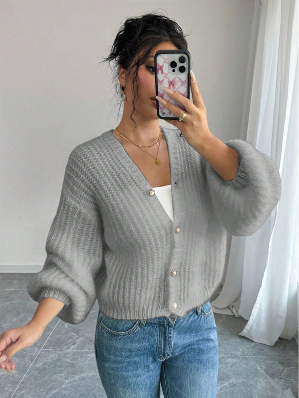Essnce cardigan holgado y tejido suelto, manga larga informal para otono/invierno