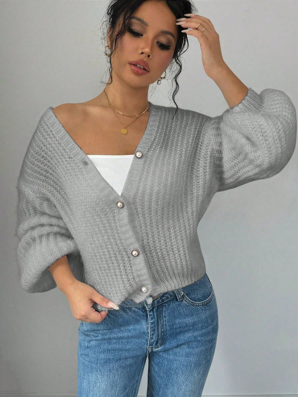 Essnce cardigan holgado y tejido suelto, manga larga informal para otono/invierno