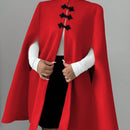 Elenzya capa, poncho y capa con cuello de pie, decoracion de botones con bloque de color en estilo chino, abrigo de lana grueso para mujer, otono/invierno
