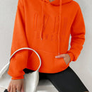 Moosta sudadera con capucha holgada de manga larga con estampado grafico "sobre pensar" para mujer, otono/invierno
