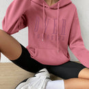 Moosta sudadera con capucha y cordon mujer, estampado "overrensando", otono