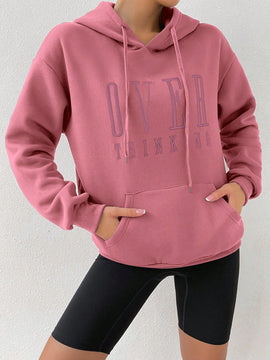 Moosta sudadera con capucha y cordon mujer, estampado "overrensando", otono