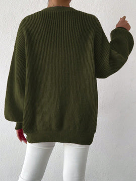 Essnce 1 pieza cardigan de punto casual a todo combinar con botones delanteros de un solo color, apto para otono e invierno