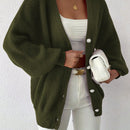 Essnce 1 pieza cardigan de punto casual a todo combinar con botones delanteros de un solo color, apto para otono e invierno