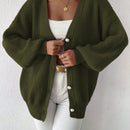 Essnce 1 pieza cardigan de punto casual a todo combinar con botones delanteros de un solo color, apto para otono e invierno
