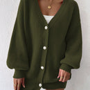 Essnce 1 pieza cardigan de punto casual a todo combinar con botones delanteros de un solo color, apto para otono e invierno