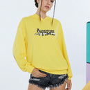 Adventure time x  sudadera casual de mujer con capucha, de hombros caidos y estampado de dibujos animados y letras, ideal para primavera y otono
