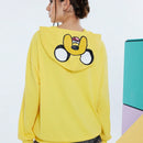 Adventure time x  sudadera casual de mujer con capucha, de hombros caidos y estampado de dibujos animados y letras, ideal para primavera y otono