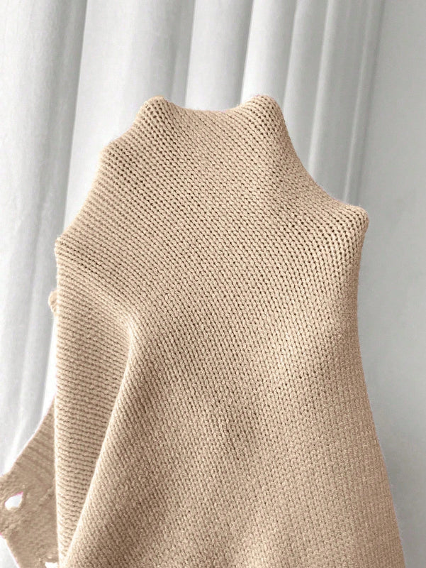 Moosta chaqueta de punto de estilo casual y versatil de color liso para otono/invierno