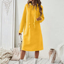 Essnce 1 pieza vestido-sudadera con capucha de felpa de manga larga con cordon de mujer, casual, para otono/invierno