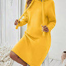 Essnce 1 pieza vestido-sudadera con capucha de felpa de manga larga con cordon de mujer, casual, para otono/invierno