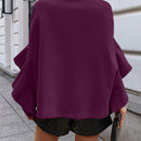 Clasi abrigo de lana elegante con cuello vuelto y abotonadura sencilla, en unicolor, para mujer, para otono/invierno
