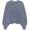 Moosta cardigan casual suelto de unicolor de manga larga con lazada delante para mujer, otono/invierno