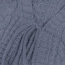 Moosta cardigan informal de manga de globo con nudo delantero de unicolor para otono/invierno