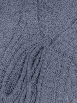 Moosta cardigan informal de manga de globo con nudo delantero de unicolor para otono/invierno