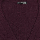 Moosta cardigan informal de manga de globo con nudo delantero de unicolor para otono/invierno