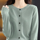 Essnce cardigan suelto y casual de mujer de un solo abotonado, de color liso, manga larga, para otono/invierno