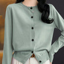 Essnce cardigan suelto y casual de mujer de un solo abotonado, de color liso, manga larga, para otono/invierno