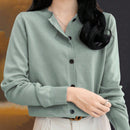 Essnce cardigan suelto y casual de mujer de un solo abotonado, de color liso, manga larga, para otono/invierno