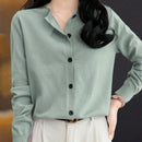 Essnce cardigan suelto y casual de mujer de un solo abotonado, de color liso, manga larga, para otono/invierno