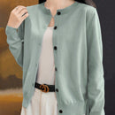 Essnce cardigan suelto y casual de mujer de un solo abotonado, de color liso, manga larga, para otono/invierno