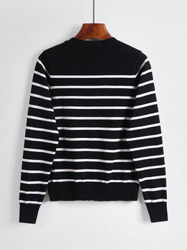 Essnce cardigan suelto y casual de mujer de un solo abotonado, de color liso, manga larga, para otono/invierno