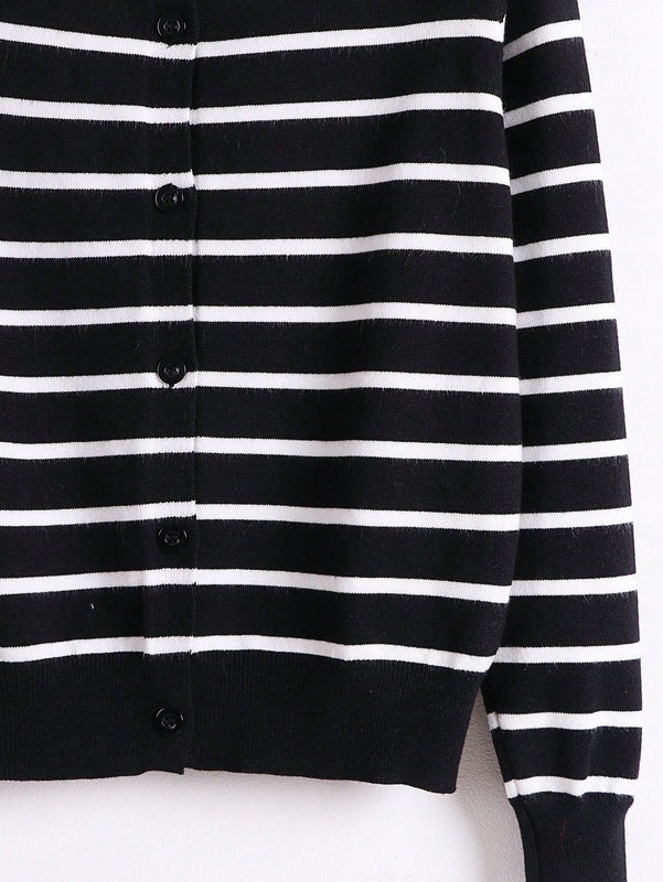 Essnce cardigan suelto y casual de mujer de un solo abotonado, de color liso, manga larga, para otono/invierno