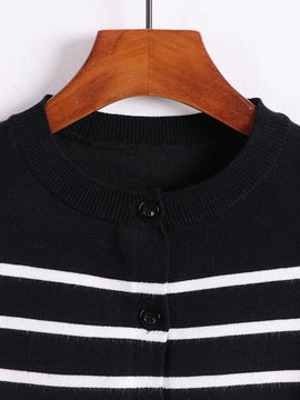 Essnce cardigan suelto y casual de mujer de un solo abotonado, de color liso, manga larga, para otono/invierno