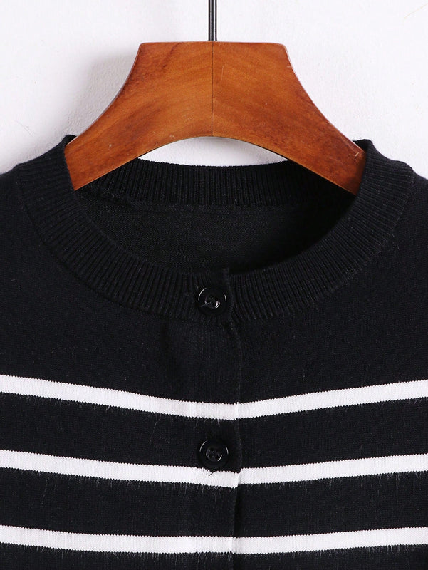 Essnce cardigan suelto y casual de mujer de un solo abotonado, de color liso, manga larga, para otono/invierno