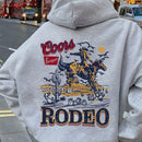Sudadera con capucha termica con bolsillo canguro y estampado de estilo vaquero, ropa casual de vacaciones