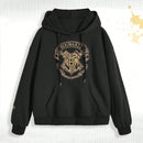 Harry potter | romwe sudadera con capucha de mujer informal, de gran tamano, con bolsillo tipo canguro, estampado de letras y insignias de animales, y cordon ajustable