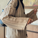 Lune cardigan suelto, de hombro caido, de unicolor, para mujer, para otono/invierno