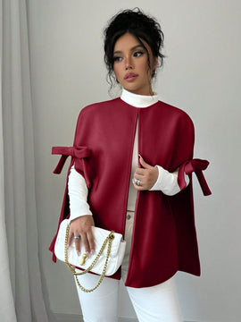 Elenzya abrigo de mujer casual de lana con decoracion de mono para otono, prenda exterior