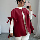 Elenzya abrigo de mujer casual de lana con decoracion de mono para otono, prenda exterior