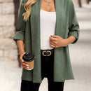 Emery rose cardigan casual con frente abierto y mangas enrollables