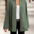 Emery rose cardigan casual con frente abierto y mangas enrollables