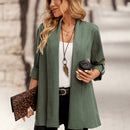 Emery rose cardigan casual con frente abierto y mangas enrollables
