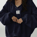 Ezwear sudadera con capucha casual de mujer con bordado de letras, para otono/invierno