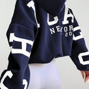 Ezwear sudadera con capucha informal para mujer con estampado de letras, para otono/invierno