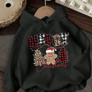 Ezwear sudadera con capucha de ajuste holgado y gruesa con estampado minimalista "feliz ano nuevo" de color rojo casual para mujer