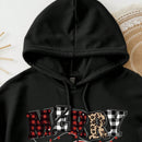 Ezwear sudadera con capucha de ajuste holgado y gruesa con estampado minimalista "feliz ano nuevo" de color rojo casual para mujer