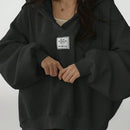 Ezwear sudadera con capucha de manga larga informal con estampado de letra, hombros caidos y cordon, para otono