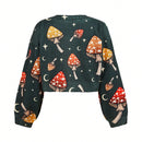 Thisuniquevibe cardigan informal para mujer con estampado de setas verdes lindas, apropiado para otono e invierno, vacaciones, ano nuevo, accion de gracias