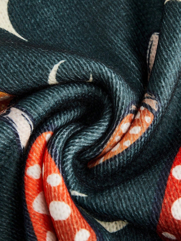 Thisuniquevibe cardigan informal para mujer con estampado de setas verdes lindas, apropiado para otono e invierno, vacaciones, ano nuevo, accion de gracias