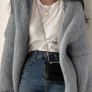Dazy cardigan casual de uso diario de mujer, talla grande, de unicolor y con abertura frontal, para otono/invierno